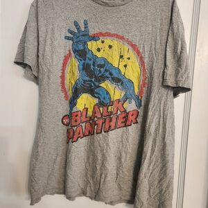 Marvel Gray Black Panther Short Sleeve Tee